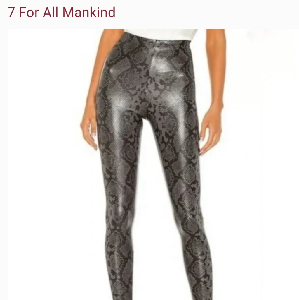 7 For All Man Kind Vegan Faux Snake Skin Leggings Nwt